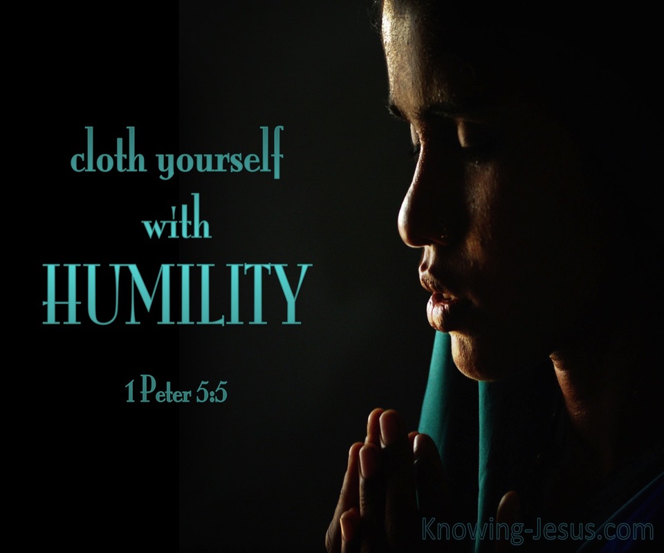 1 Peter 5:5 Cloth Yourself  With  Humility (aqua)